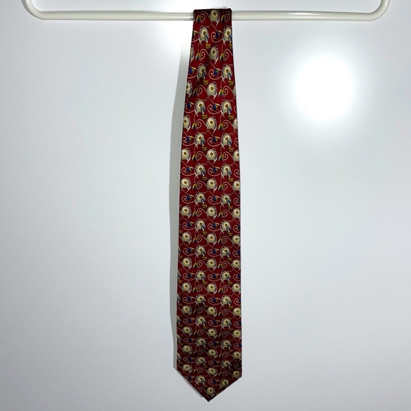 Fendi Other - Fendi Italy Silk Burgundy Fishing Tie